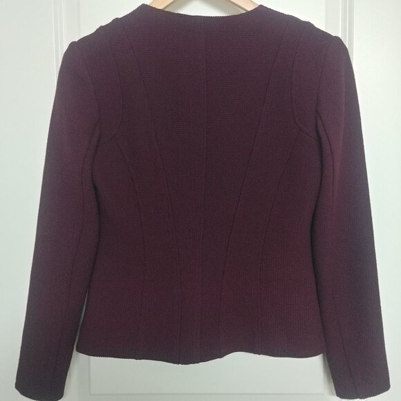 Iris Setlakwe Eggplant Maroon Moto Style Jacket Real Black Leather Size 2 - Picture 5 of 16